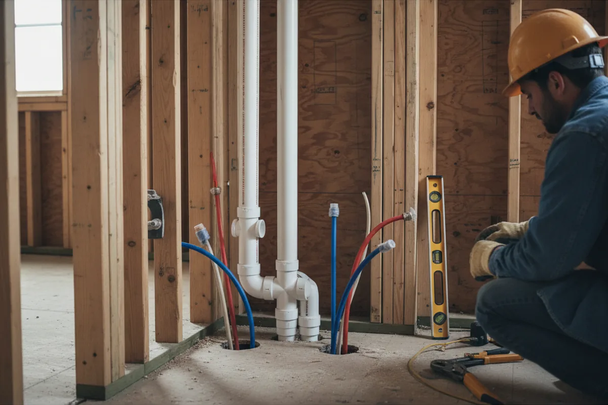 Drain and supply rough-in during Toilet Repair and Installation in Cochranville